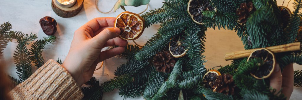 DIY homemade yule wreath