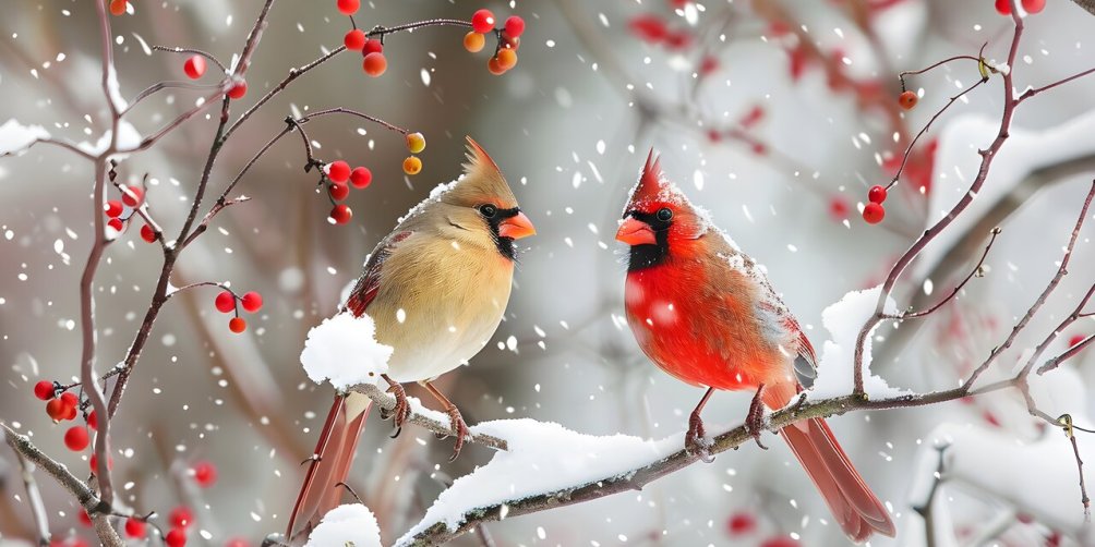 Winter Birds Cardinals
